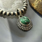 Sterling Silver Southwestern Style Oval Malachite Decorated Charm/Pendant For Women