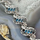 Carolyn Pollack Sterling Silver 18 Faceted Blue Topaz Foldover Link Bracelet For Women