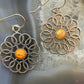Sterling Silver Round Spiny Oyster Flower Fashion Dangle Earrings For Women