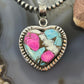 Sterling Silver Southwestern Style Cotton Candy Heart Pendant For Women #4
