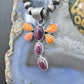 Native American Sterling Silver Purple & Orange Spiny Oyster Dragonfly Pendant For Women