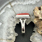 Sterling Silver Southwestern Style Coral Decorated Ring Size 5.75 For Women