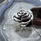Sterling Silver Electroform Large Rose Fashion Ring For Women, Taxco Mexico