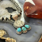 Genuine 1917 90% Silver Mercury Dime Coin w/Teardrop Turquoise Decorated Unisex Pendant