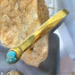 Vintage Native American Thick and Solid Brass Turquoise Bracelet For Women