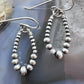 Native American Sterling Silver Graduated Navajo Pearl Beads Dangle Earrings For Women
