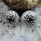 Carolyn Pollack Sterling Silver Faceted Round Garnet Omega Back Stud Earrings