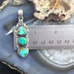 Sterling Silver Southwestern Style 3 Sonora Gold Turquoise Decorated Pendant For Women