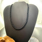 Sterling Silver 6mm Onyx Beads 16" Necklace For Women