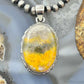 Sterling Silver Southwestern Style Oval Yellow Jasper Pendant For Women #1
