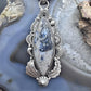 Sterling Silver Southwestern Style Elongated Marquise Dendritic Agate Decorated Pendant For Women