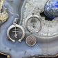 Gary Custer Sterling Tufa Cast Naja w/Native Cross Dangle Earrings For Women