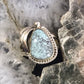 Vintage Native American Sterling Silver Teardrop Matrixed Turquoise Ring Size 6.5 For Women