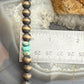 Southwestern Style Copper 8mm Navajo Pearl Round & Turquoise 18"-20" Necklace For Women
