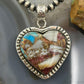 Sterling Silver Southwestern Style Turquoise Spiny Oyster Heart Pendant For Women