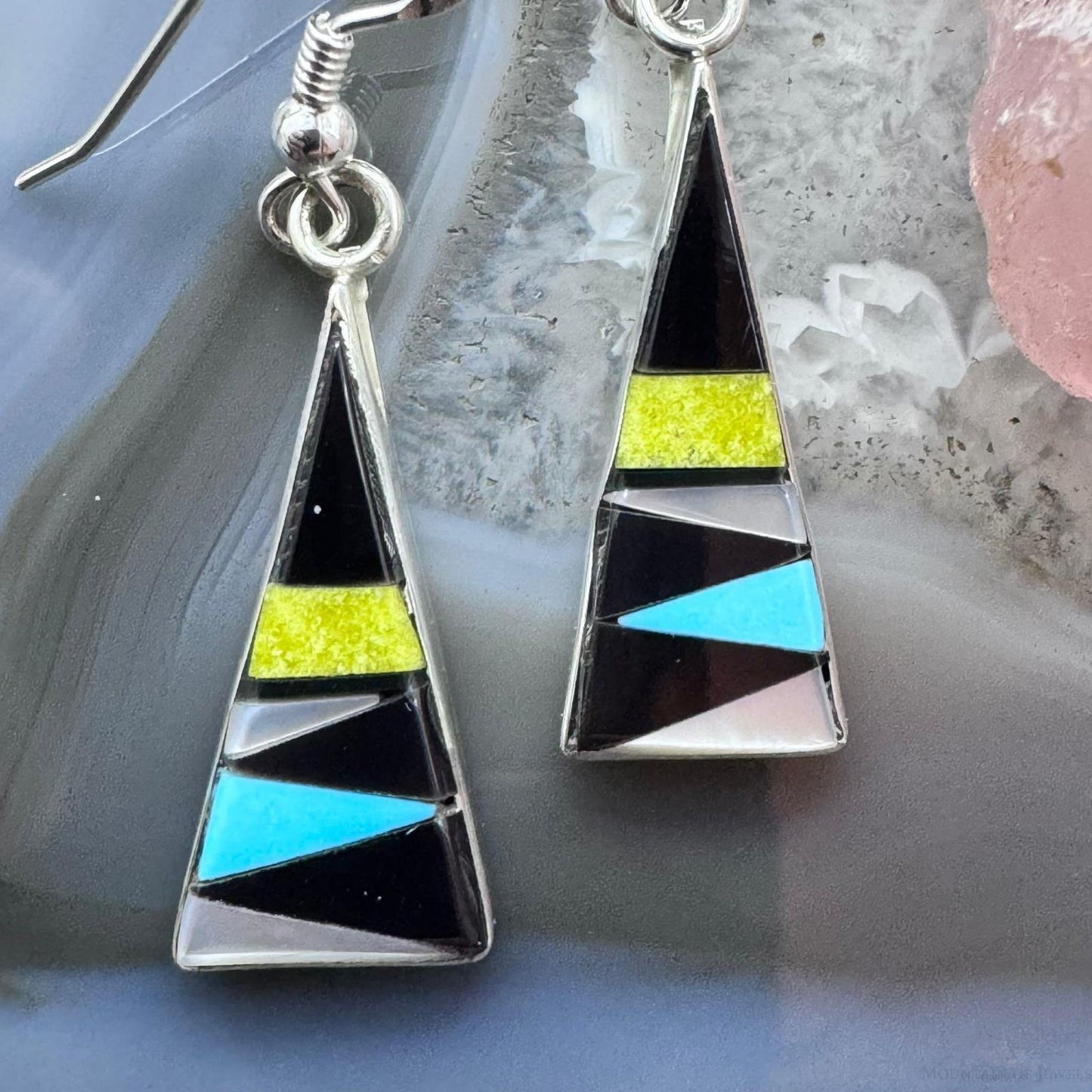 Starllie & Sheryl Edaakie Sterling Silver Multistone Inlay Dangle Earrings For Women #8