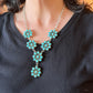 Sterling Silver Southwestern Style Turquoise 6 Cluster 19" Necklace For Women
