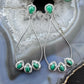 Carolyn Pollack Sterling Silver Jade & Malachite Hoop Dangle Earrings For Women