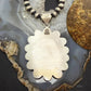 Sterling Silver Southwestern Style Oval Blackjack Turquoise Cluster Pendant For Women