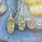 Sterling Silver Elongated Oval River Jasper Slab Dangle Earrings For Women #227