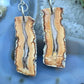 Sterling Silver Agate Slab Dangle Earrings For Women #351