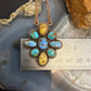 Copper Southwestern Style Mohave Palomino & Golden Hill Turquoise Necklace For Women