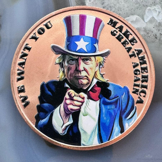 Make American Great Again One AVDP Ounce .999 Colorized Fine Copper Mint