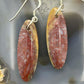 Sterling Silver Oval Plum Moss Agate Slab Dangle Earrings For Women #533