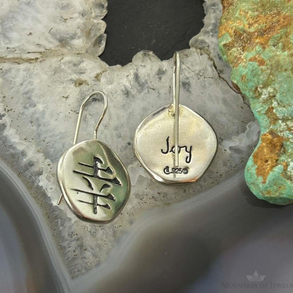 Carolyn Pollack Sterling Silver kanji Symbol "Joy" Dangle Earrings For Women