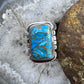 Sterling Southwestern Style Cooper Turquoise Decorated Bar Ring Size 8.5 For Women