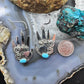 Alex Sanchez Sterling Silver Ancestors Hand Petroglyph W/Turquoise Dangle Earrings For Women #2