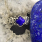 Jody Naranjo Sterling Silver Diamond Shape Lapis Lazuli Petroglyph Ring Size 9 For Women