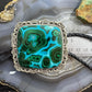 Sterling Silver Southwestern Style Square Azurite Malachite Bolo Tie For Men