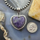 Sterling Silver Southwestern Style Charoite Decorated Heart Pendant For Women #1