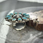 Sterling Silver Southwestern Style Teardrop Mohave Turquoise Ring Adjustable For Women