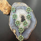 Sterling Silver Southwestern Style Mohave Turquoise 8 Cluster 19" Necklace For Women
