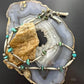 Vintage Native American Silver Navajo Pearl Bead & Turquoise Necklace For Women