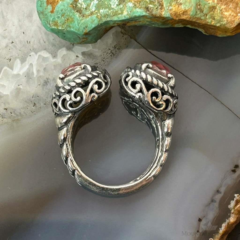 Carolyn Pollack Sterling Silver Faceted Rhodochrosite Doublet Ring Size 6 For Women