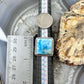 Sterling Silver Southwestern Style Larimar Decorated Bar Ring Size 7.5 For Women