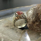 Carolyn Pollack Vintage Sterling Silver Oval Rhodonite Decorated Unisex Shield Ring