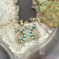 Vintage Native American Silver 6 Petitpoint Turquoise Dangle Earrings For Women