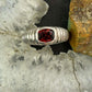 Carolyn Pollack Sterling Silver Faceted Garnet Decorated Ring For Women