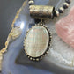 Juan Guerro Native American Sterling Silver Large Mother of Pearl Pendant