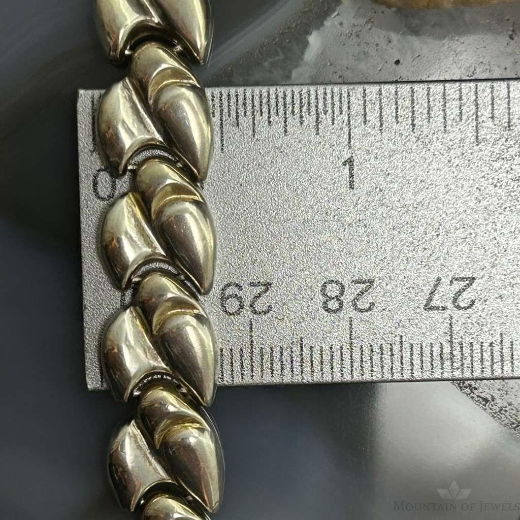 Vintage Sterling Silver Silver 7" Fashion Link Bracelet For Women
