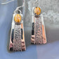 Michael Nez Sterling Silver Orange Spiny Oyster Mountain Ride Dangle Earrings For Women