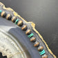 Southwestern Style Copper 8mm Navajo Pearl Beades &Turquoise Disk Necklace For Women