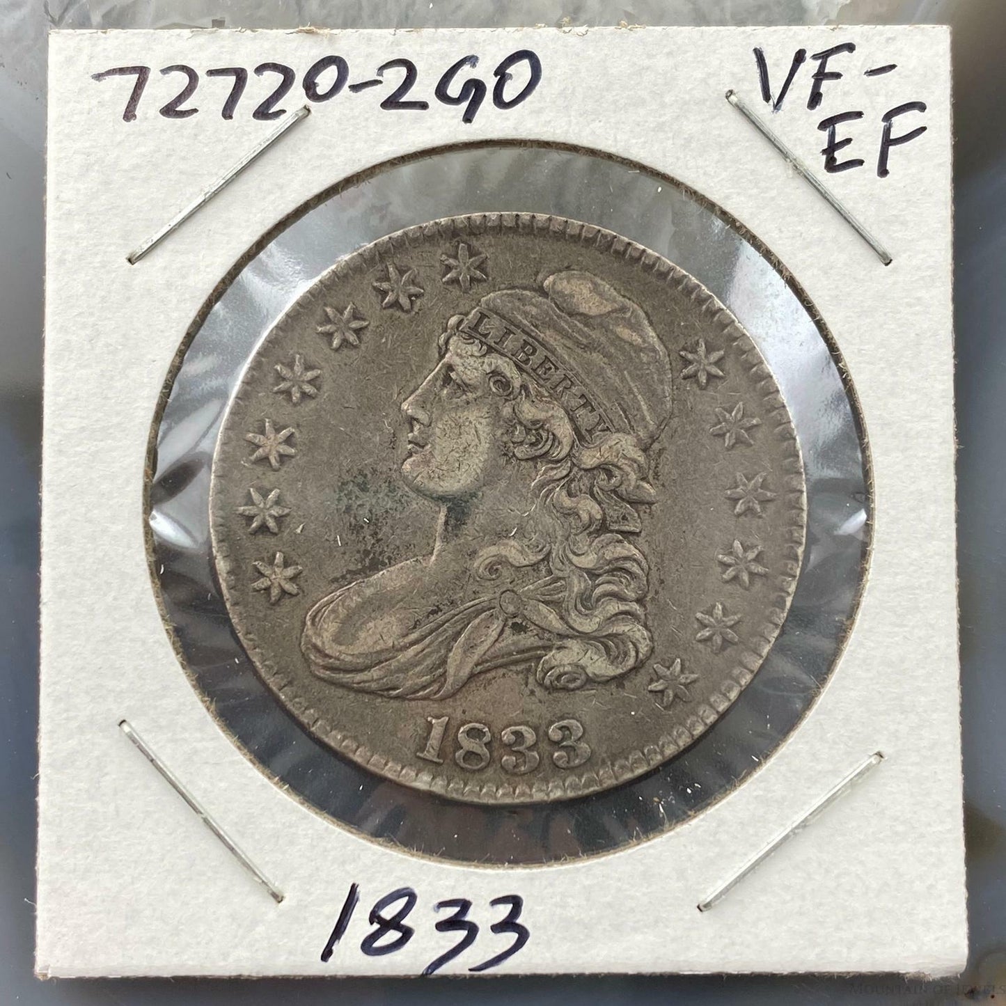 1833 US Capped Bust Half Dollar Early Silver 50c Collectible VF-EF Coin 727202GO