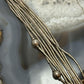 Vintage Sterling Silver 10 Strand Liquid Silver w/Beads 28" Necklace For Women