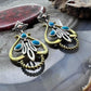 Carolyn Pollack Sterling Silver & Brass Sleeping Beauty Turquoise Post Dangle Earrings For Women