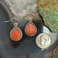 Sterling Silver Southwestern Style Teardrop Spiny Oyster Dangle Earrings For Women